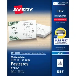 Avery Printable Postcards With Sure Feed Technology, 4