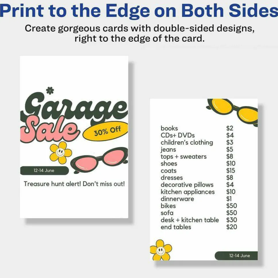 Avery Printable Postcards With Sure Feed Technology, 4" x 6", Matte White, Box Of 100 Cards