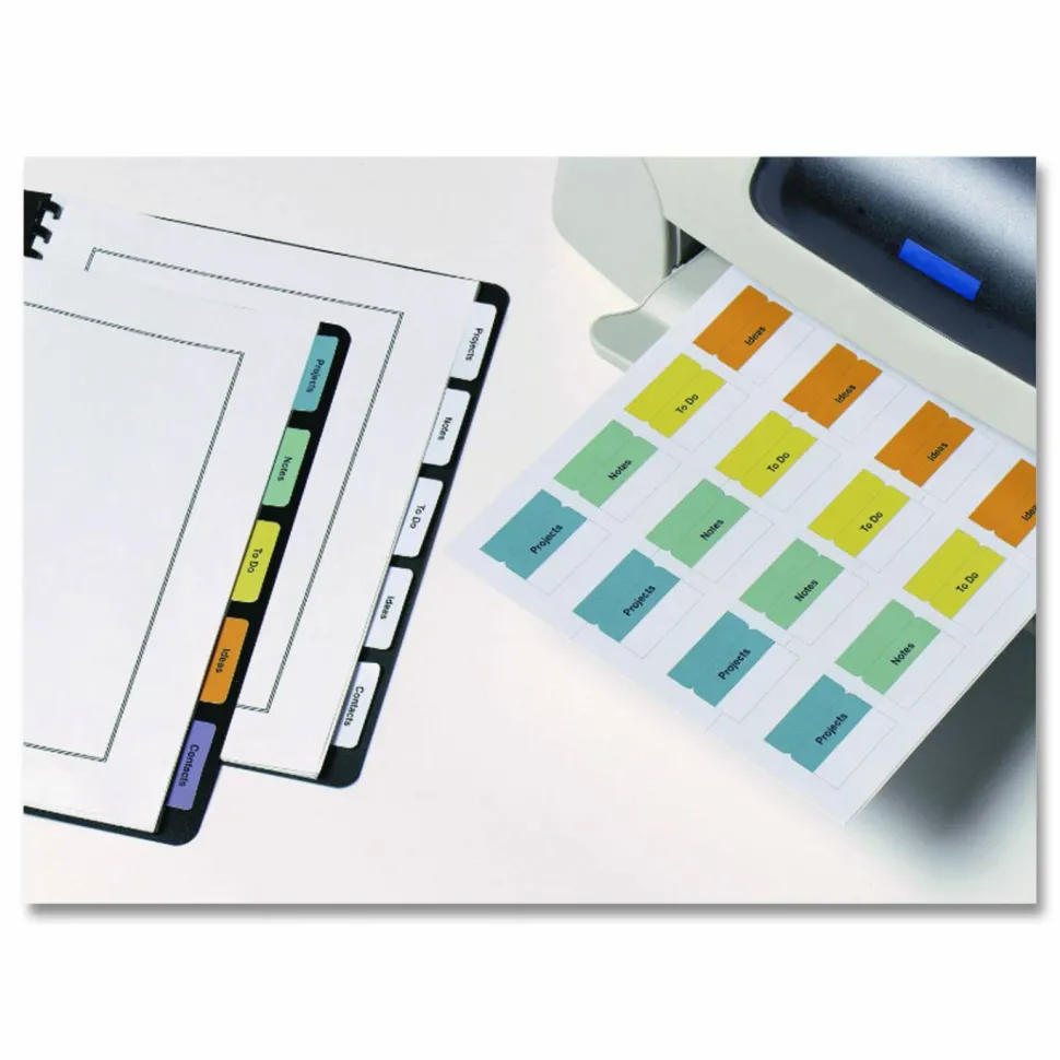 Avery Printable Self-Adhesive Tabs, White, Pack Of 80