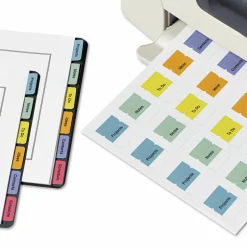 Avery Printable Self-Adhesive Tabs, Multicolor, Pack Of 80