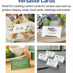Avery Printable Small Tent Cards With Sure Feed Technology, For Laser Or Inkjet Printers, 2" x 3.5", Ivory, 160 Blank Place Cards
