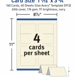 Avery Printable Small Tent Cards With Sure Feed Technology, For Laser Or Inkjet Printers, 2