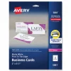 Avery Print-to-the-Edge Microperforated Business Cards with Sure Feed Technology, Laser, 2 x 3.5, White, 8/Sheet, 20 Sheets/Pack