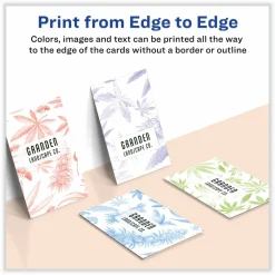 Avery Print-to-the-Edge Microperforated Business Cards with Sure Feed Technology, Laser, 2 x 3.5, White, 8/Sheet, 20 Sheets/Pack