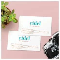 Avery Print-to-the-Edge Microperforated Business Cards with Sure Feed Technology, Laser, 2 x 3.5, White, 8/Sheet, 20 Sheets/Pack