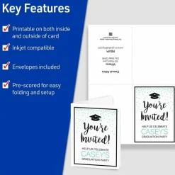 Avery Quarter-Fold Greeting Card Stock With Envelopes, Matte White, 4.25