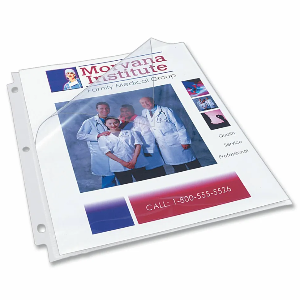 Avery Quick-Load Heavyweight Sheet Protector, Side: 3-Hole Punched, Top/Side Load 8.5 x 11 Insert, Nonglare Clear Front, 50/Box
