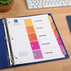 Avery Ready Index 1-5 Tab Binder Dividers With Customizable Table Of Contents, 8-1/2