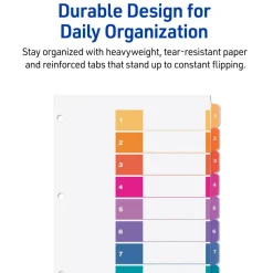 Avery Ready Index 1-8 Tab Binder Dividers With Customizable Table Of Contents, 8-1/2