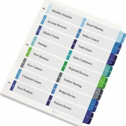 Avery Ready Index 1-16 Tab Double Column Binder Dividers With Customizable Table Of Contents, 8-1/2