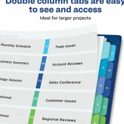 Avery Ready Index 1-16 Tab Double Column Binder Dividers With Customizable Table Of Contents, 8-1/2