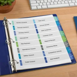 Avery Ready Index 1-16 Tab Double Column Binder Dividers With Customizable Table Of Contents, 8-1/2