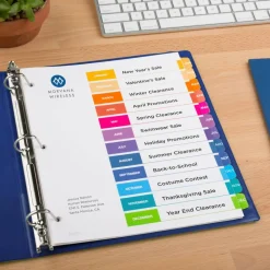 Avery Ready Index Table of Contents Dividers for Laser and Inkjet Printers, Jan-Dec