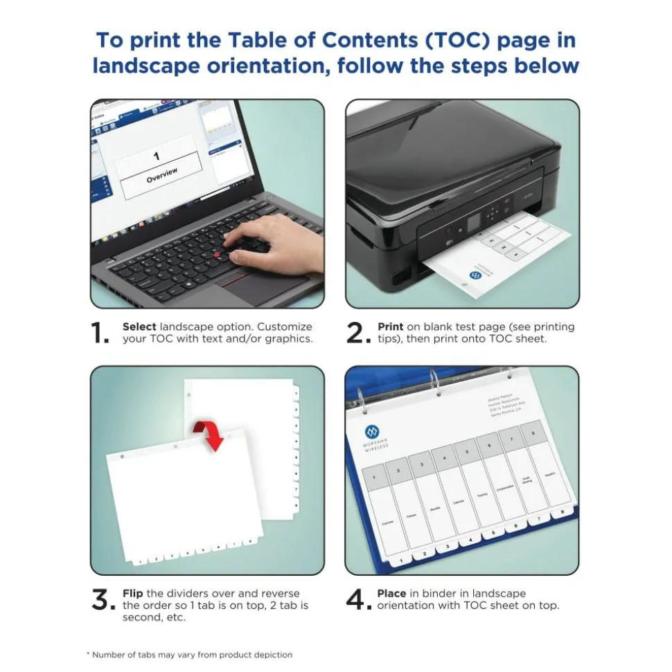 Avery Ready Index Table of Contents Dividers