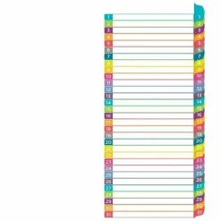 Avery Ready Index 1-31 Tab With Customizable Table Of Contents Binder Dividers, 8-1/2" x 11", 31 Tab, White/Multicolor, 1 Set