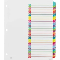 Avery Ready Index 1-31 Tab With Customizable Table Of Contents Binder Dividers, 8-1/2