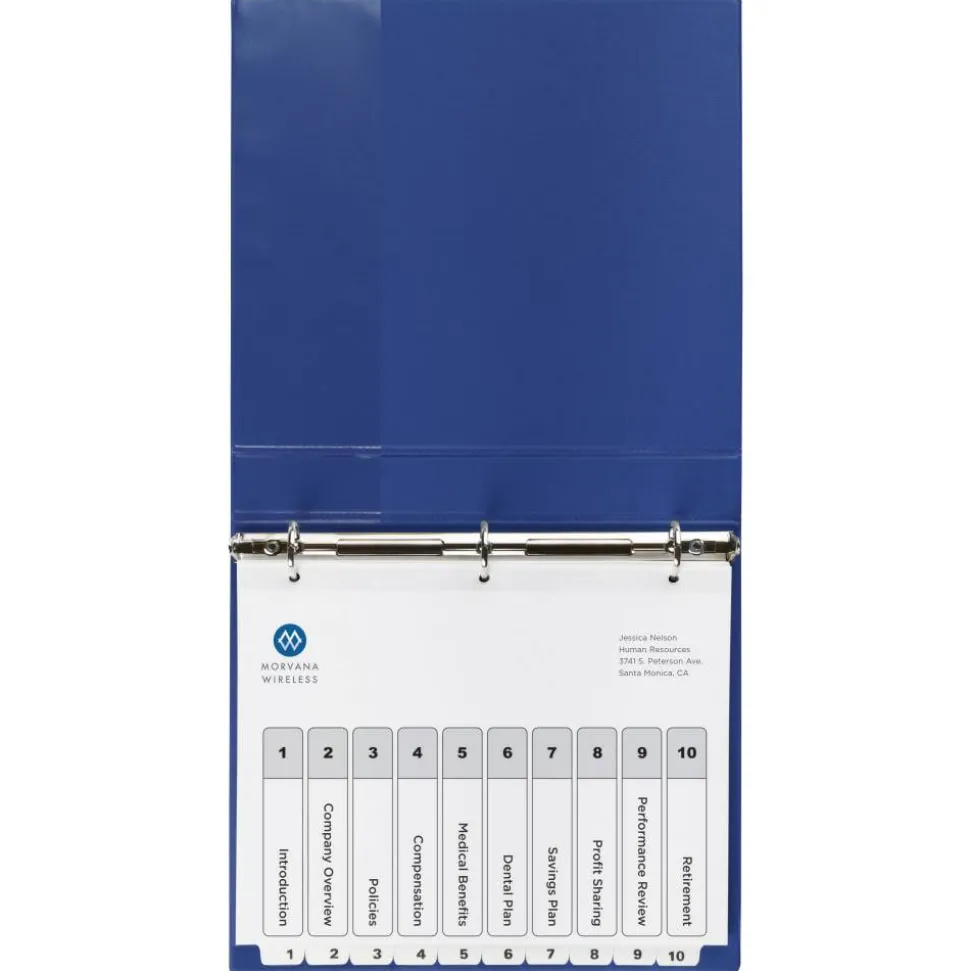 Avery Ready Index 1-10 Tab With Customizable Table Of Contents Dividers, Letter Size, 10 Tab, White, 1 Set