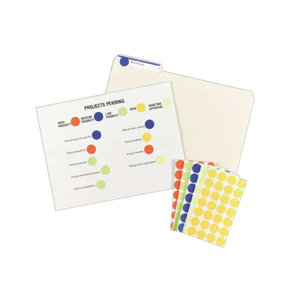 Avery Removable Color-Coding Labels, 5462, Round, 3/4" Diameter, Yellow, Pack Of 1,008