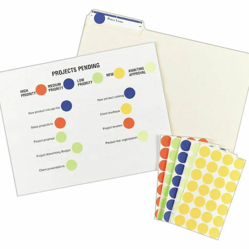 Avery Removable Color-Coding Labels, 5462, Round, 3/4" Diameter, Yellow, Pack Of 1,008