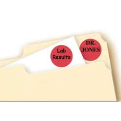 Avery Removable Color-Coding Labels, 5466, Round, 3/4" Diameter, Red, Pack Of 1,008