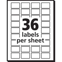 Avery Removable Labels, 5418, Rectangle, 1/2" x 3/4", White, Pack Of 1,008