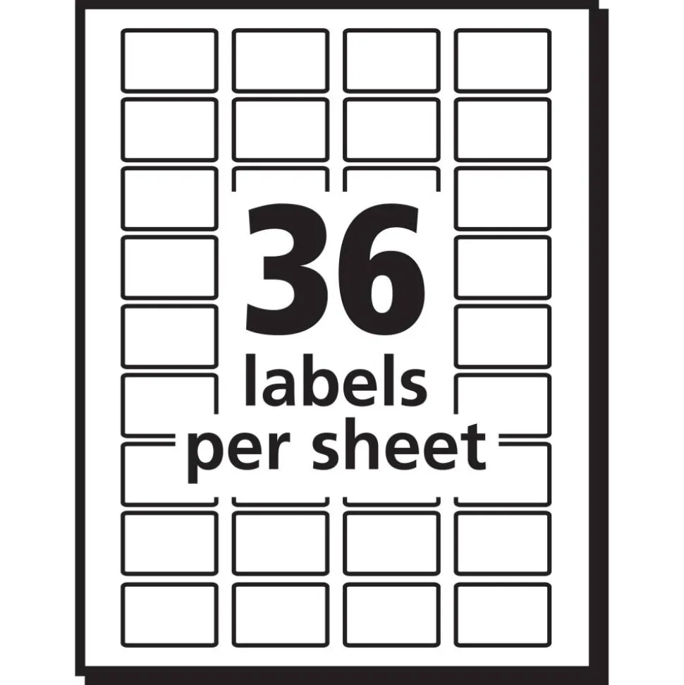 Avery Removable Labels, 5418, Rectangle, 1/2" x 3/4", White, Pack Of 1,008