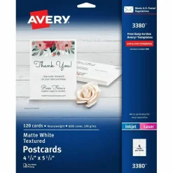 Avery(R) Printable Postcards, 4.25