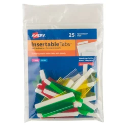 Avery Self-Adhesive Index Tabs With Printable Inserts, 2