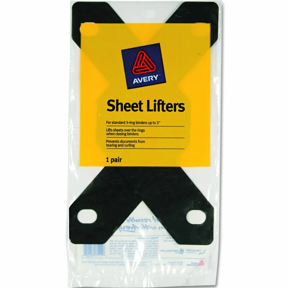 Avery Sheet Lifters For 1" To 3" Binders, Black, Pack Of 2