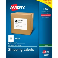 Avery Shipping Labels for Copiers, 8-1/2