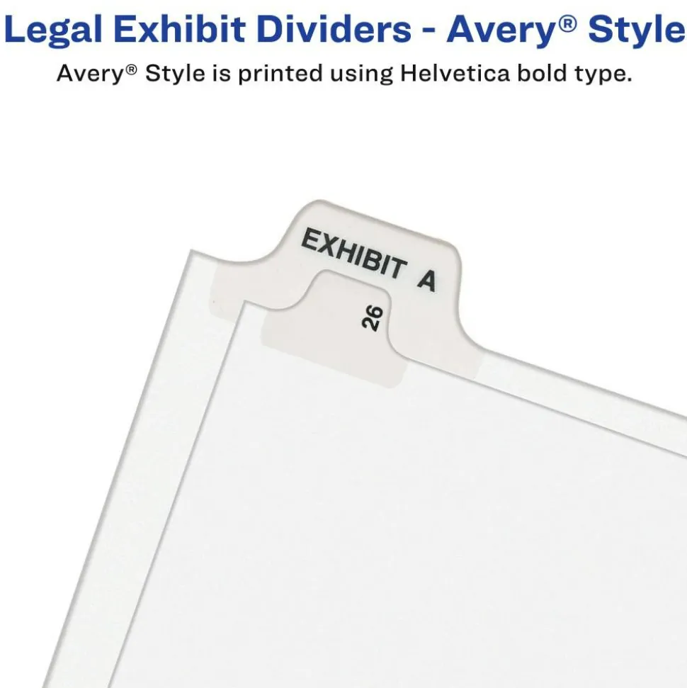 Avery Standard Collated Legal Dividers, Avery Style, 8 1/2" x 11", White Dividers/White Tabs, 1-25 Set