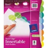 Avery Style Edge Insertable Plastic Dividers, Multicolor, 8-Tab, Pack Of 8 Dividers