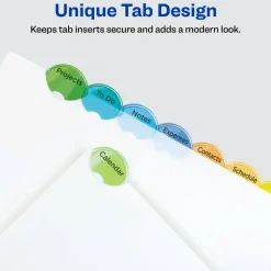 Avery Style Edge Insertable Plastic Dividers, Multicolor, 8-Tab, Pack Of 8 Dividers