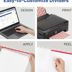 Avery 8 Tab Easy Print & Apply Clear Label Sheet Refills (11226)