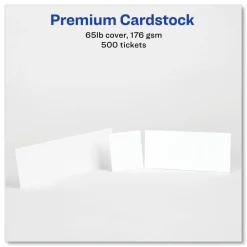 Avery Tear-Away Stubs Matte Printable Tickets - White - 500/Pack