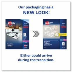 Avery Tear-Away Stubs Matte Printable Tickets - White - 500/Pack