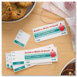 Avery Tear-Away Stubs Matte Printable Tickets - White - 500/Pack