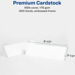 Avery Tent Cards, 2-1/2" x 8-1/2" , Embossed Border, 100ct (5305)