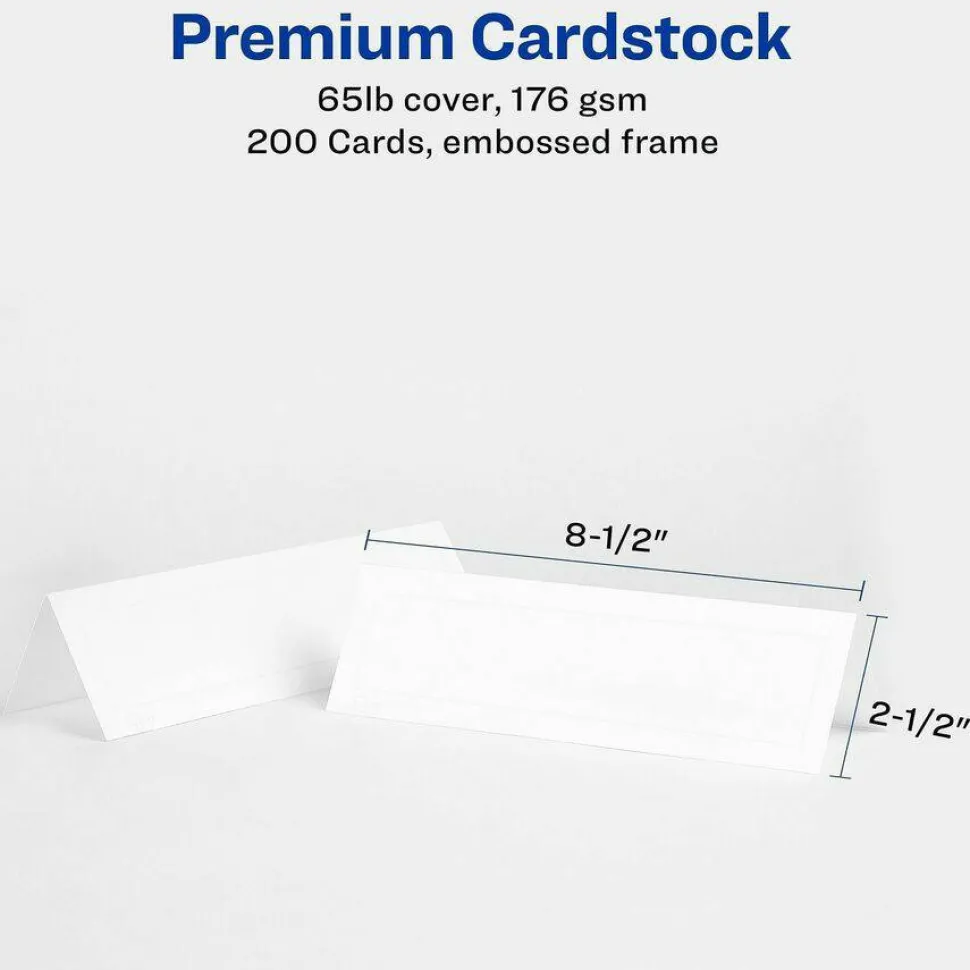 Avery Tent Cards, 2-1/2" x 8-1/2" , Embossed Border, 100ct (5305)
