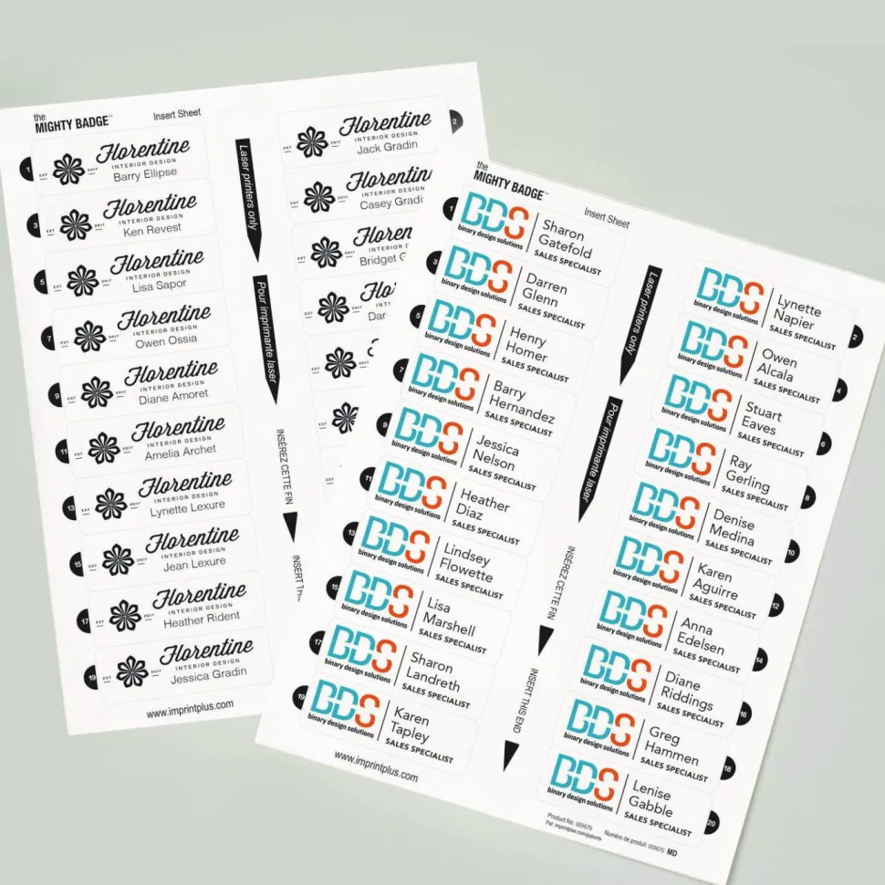 Avery The Mighty Badge Name Badge Inserts, 1 x 3, Clear, Laser, 20/Sheet, 5 Sheets/Pack