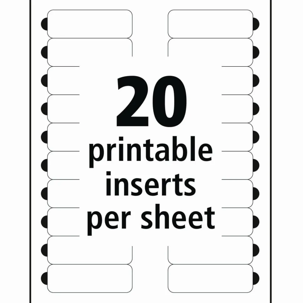 Avery The Mighty Badge Name Badge Inserts, 1 x 3, Clear, Laser, 20/Sheet, 5 Sheets/Pack