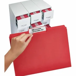 Avery TrueBlock Extra-Large Permanent Inkjet/Laser File Folder Labels, 5027, 15/16" x 3 7/16", White, Pack Of 450