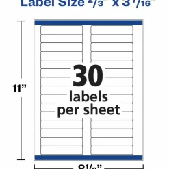 Avery TrueBlock Permanent File Folder Labels, 8366, 2/3