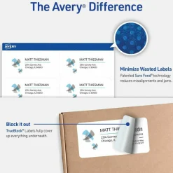 Avery TrueBlock Shipping Labels With Sure Feed Technology, 8463, Rectangle, 2