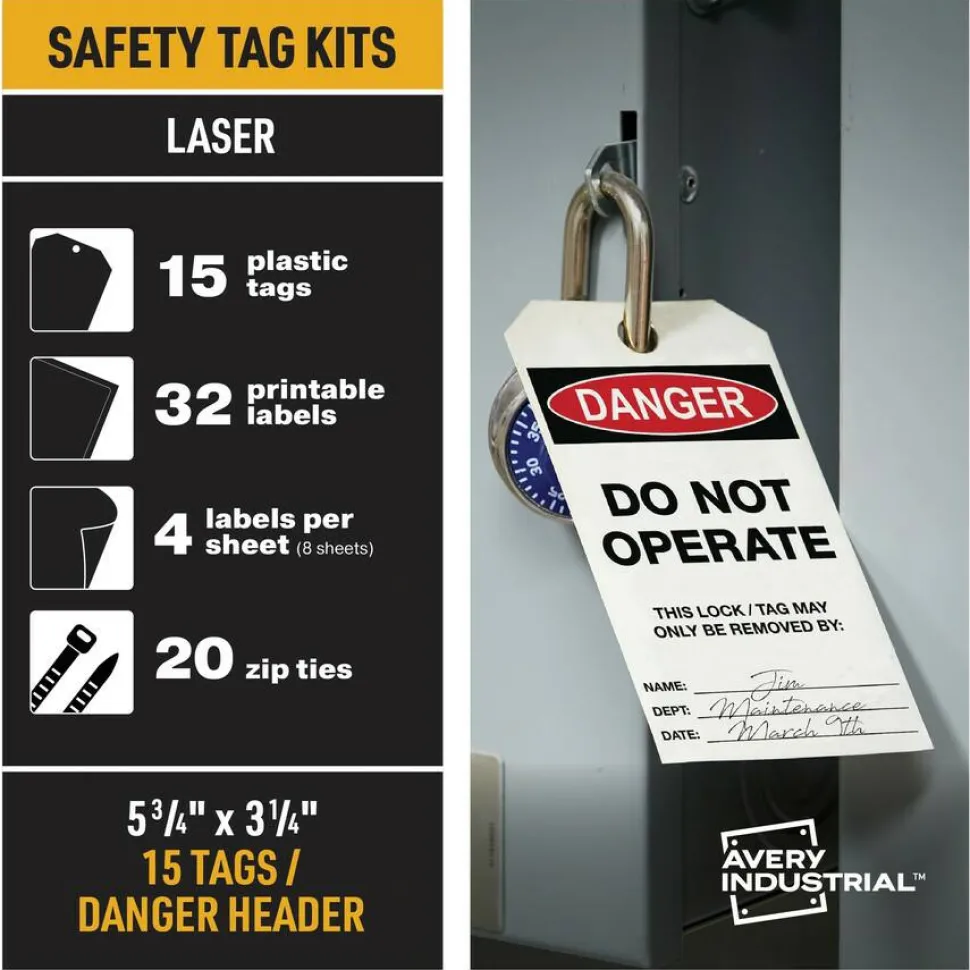 Avery UltraDuty Hazard Warning Tag Kit