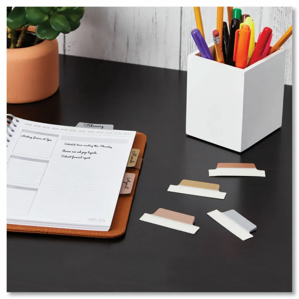 Avery UltraTabs Repositionable Margin Tabs - Write-on Tab(s) - 1" Tab Height x 2.50" Tab Width - Gold, Silver, Rose Gold, Copper Tab(s) - 24 / Pack