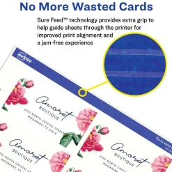 Avery 2" x 3.5" Ivory Business Cards, Sure Feed Technology, Laser, 250 Cards (5376)