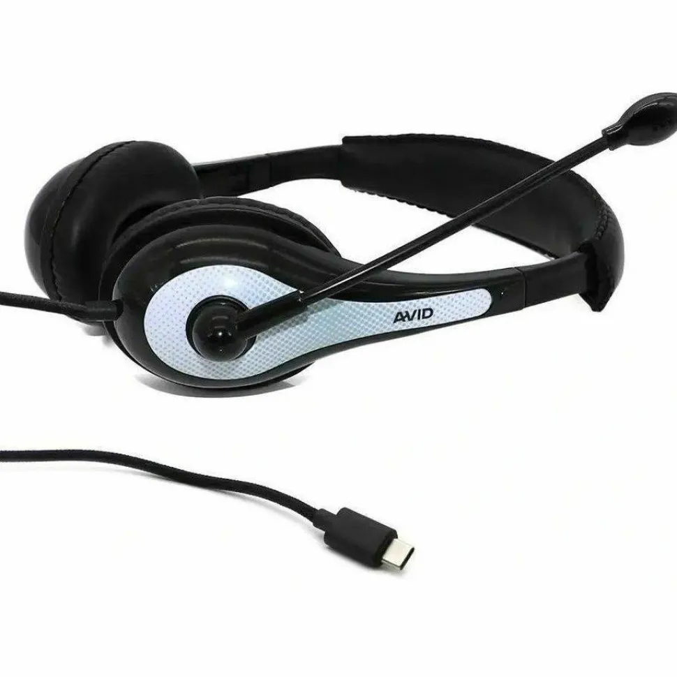 AVID Education AE-36 Headset with Noise Cancelling Microphone and 3.5mm Plug, White