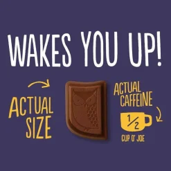 Awake Caffeinated Dark Chocolate Bites, 0.47 oz Bars, 50 Bars/Carton