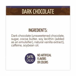 Awake Caffeinated Dark Chocolate Bites, 0.47 oz Bars, 50 Bars/Carton